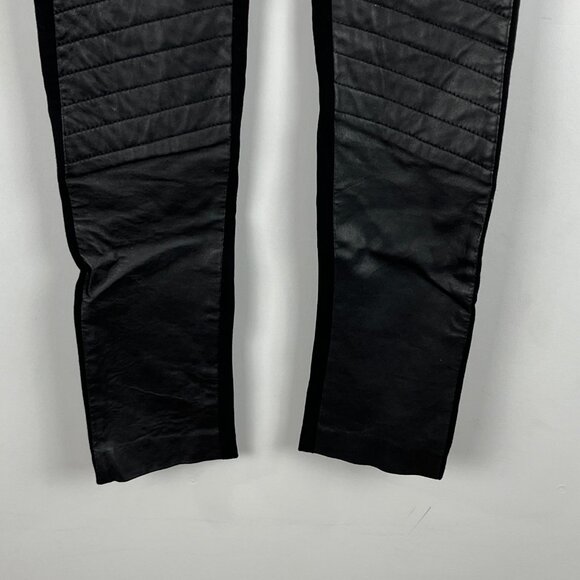 Rudsak Tapered Chino Pants Size S Black Waist 29in Leather Front Zip Pockets - Picture 4 of 9